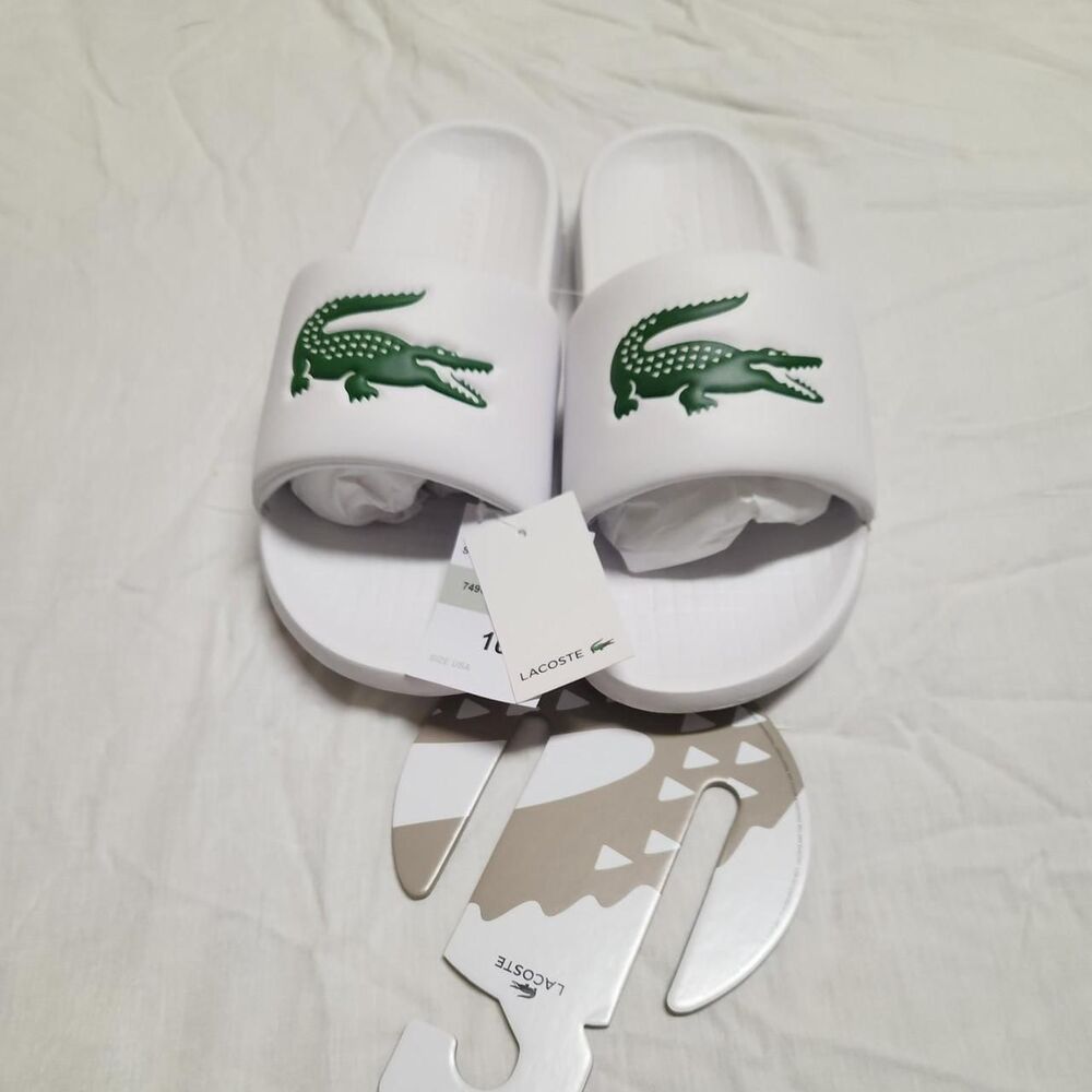 Lacoste Men's White Slides